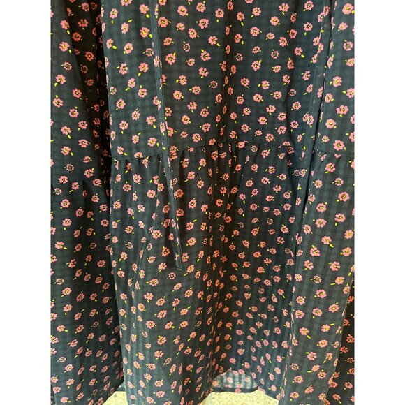 Womens On 34th Long Sleeve Floral Print Blouse Navy Pink Lightweight Ruffle Deta - Picture 4 of 8